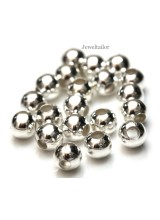 20 Large Hole Silver Plated Round Spacer Beads 8mm  ~ Stylish Jewellery Making Beads